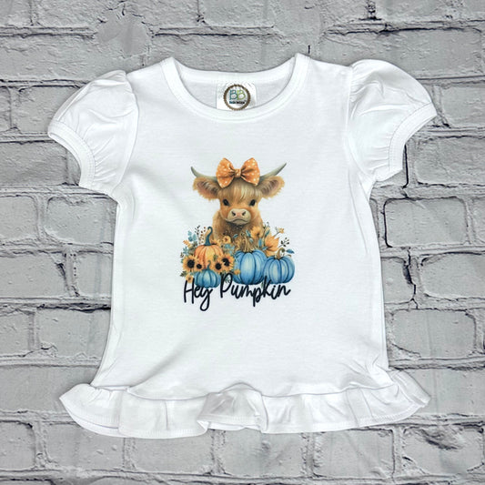 HEY PUMPKIN RUFFLE TEE - 12M