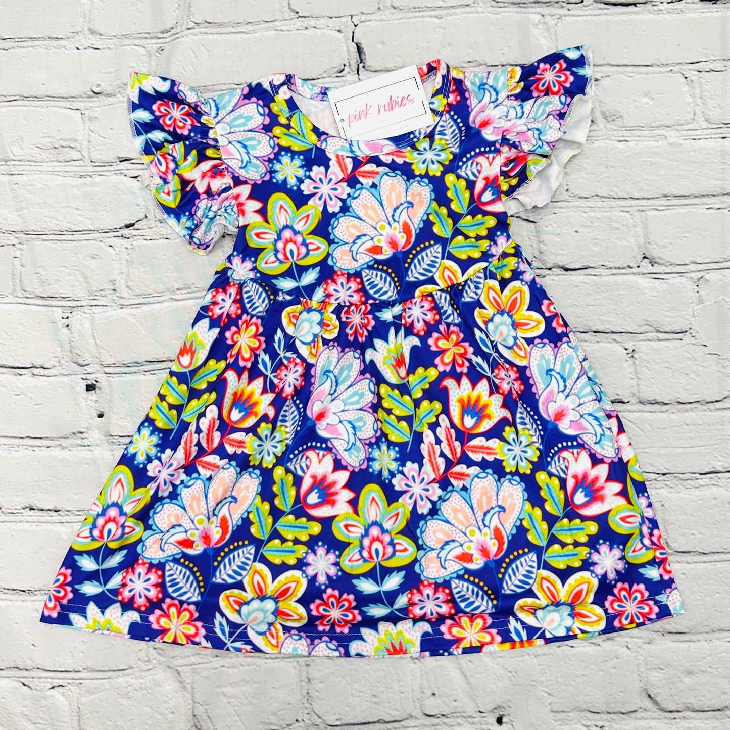 PURPLE FLORAL PEARL DRESS - 2T