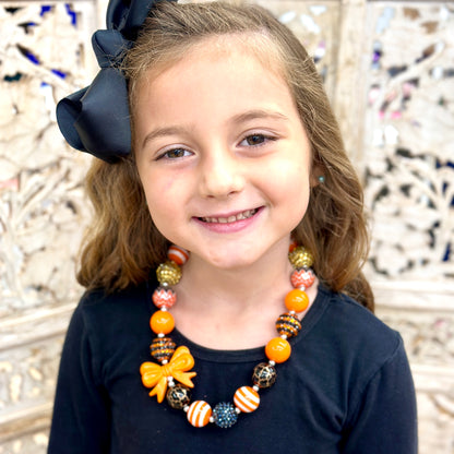 ORANGE & BLACK BUBBLE NECKLACE