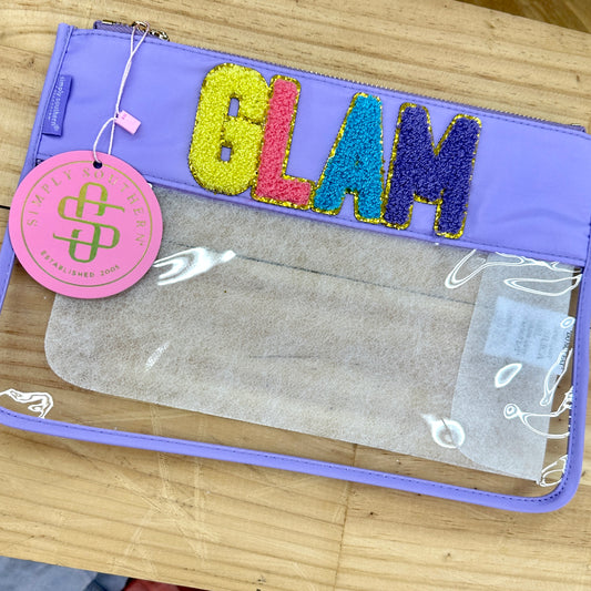 GLAM SPARKLE BAG CLEAR ZIP