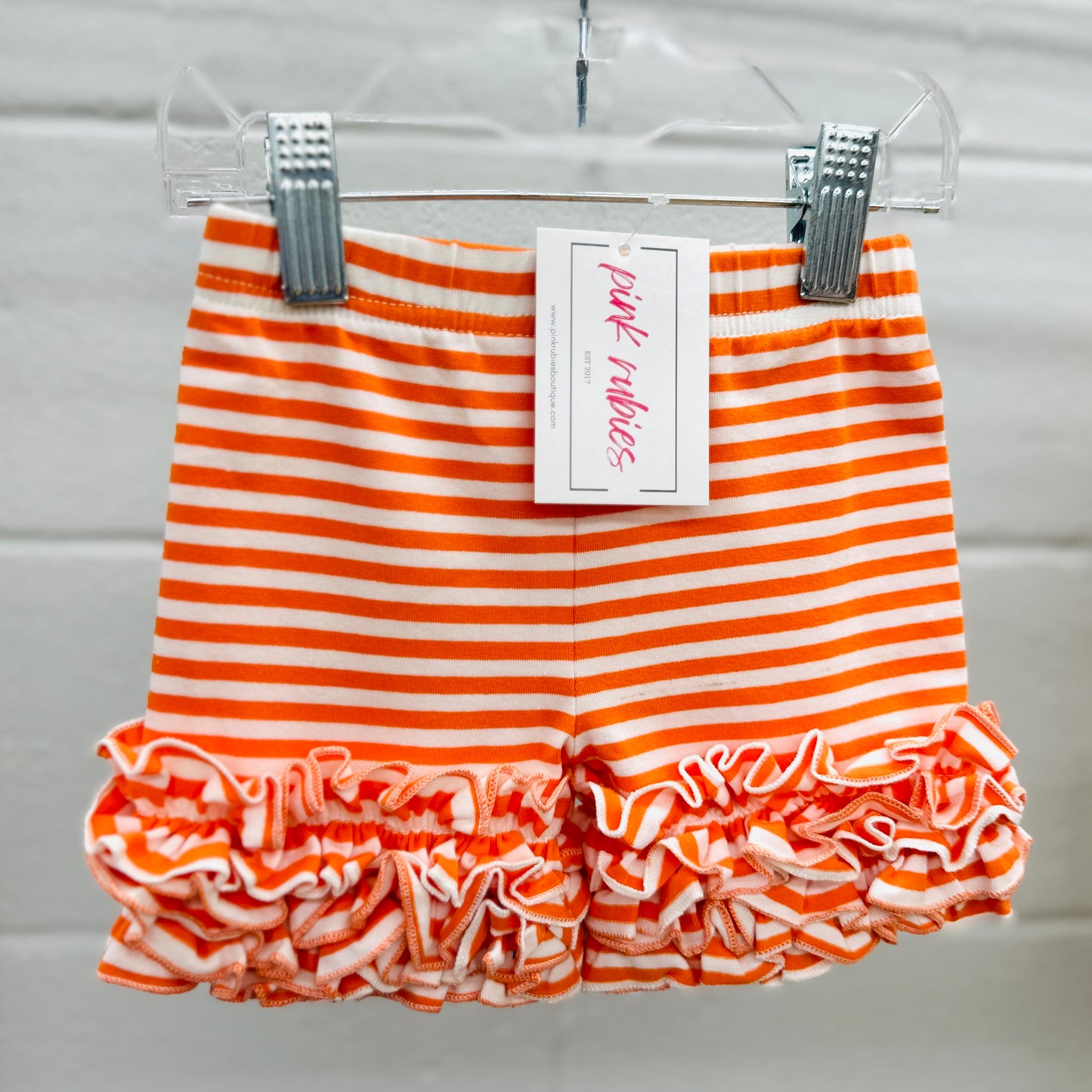 ORANGE STRIPED ICING SHORTS