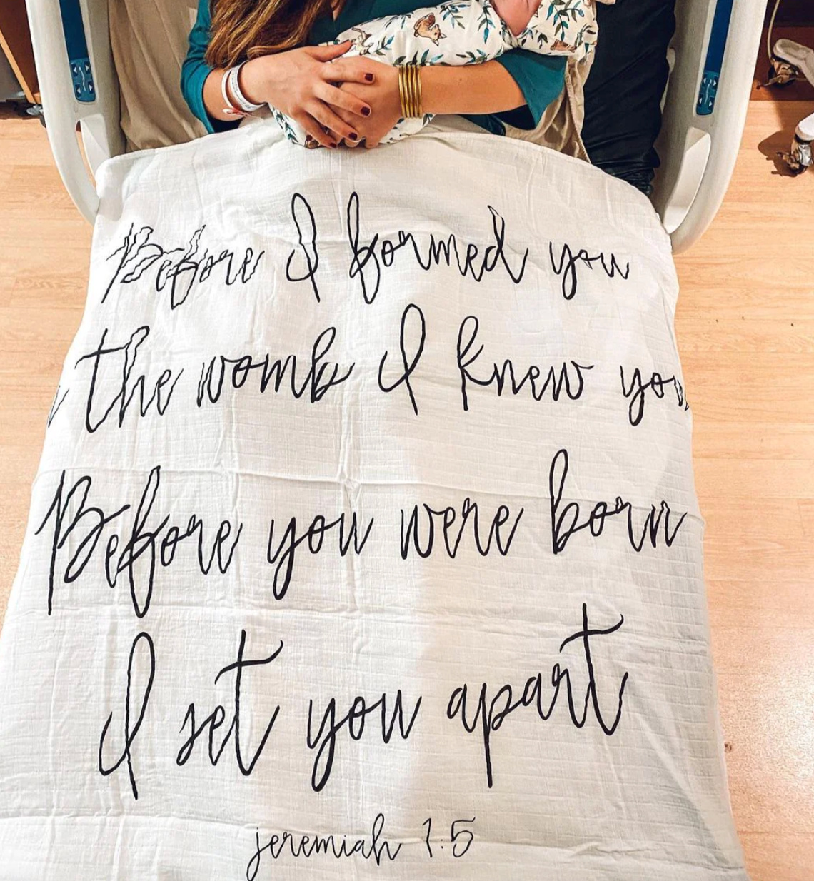 "BEFORE I FORMED YOU" SWADDLE BLANKET (Jeremiah 1:5)