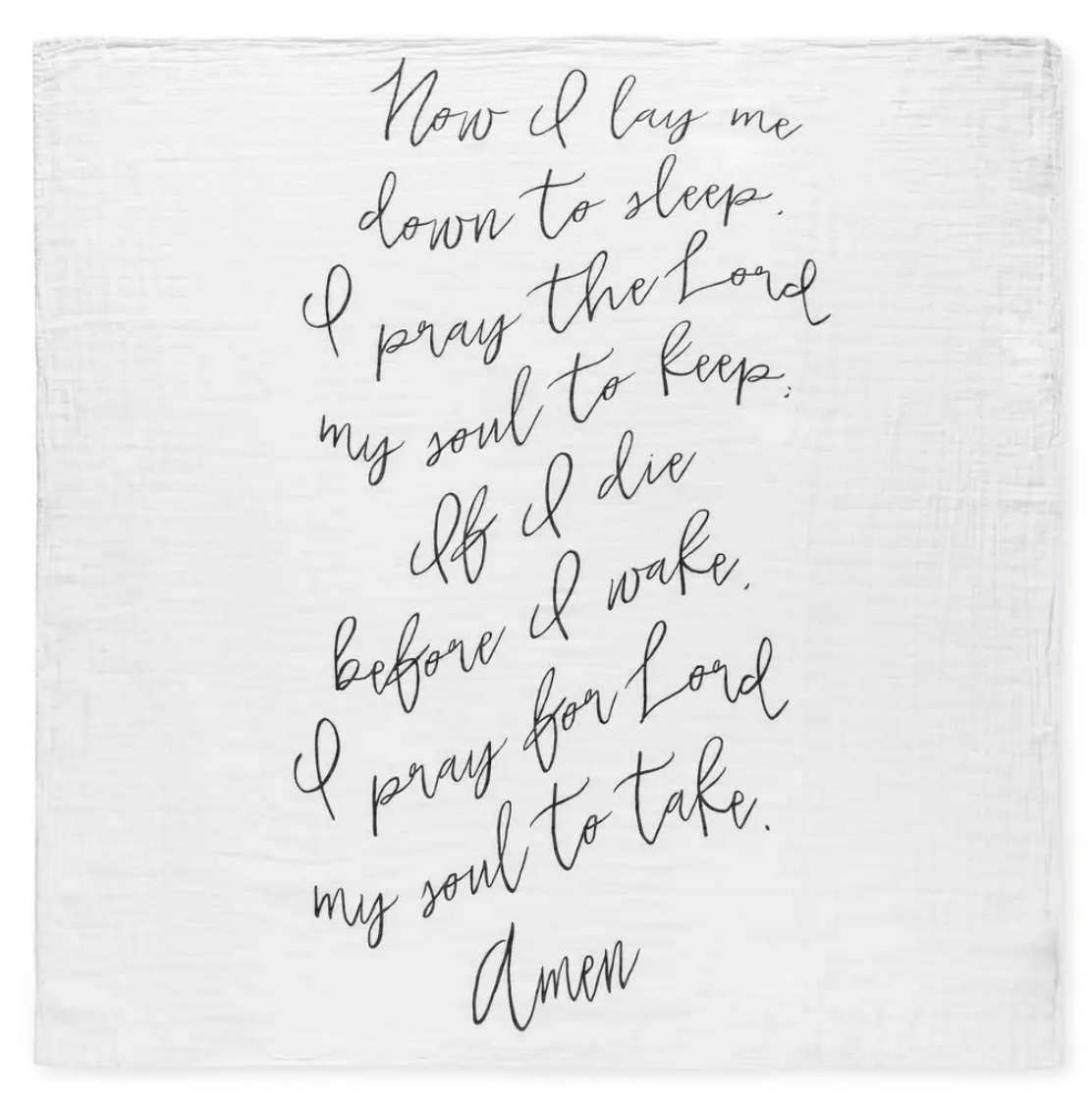 "NOW I LAY ME" SWADDLE BLANKET (Bedtime Prayer)