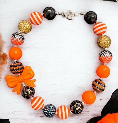 ORANGE & BLACK BUBBLE NECKLACE