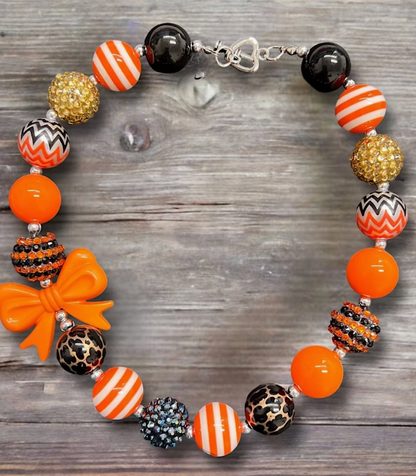 ORANGE & BLACK BUBBLE NECKLACE