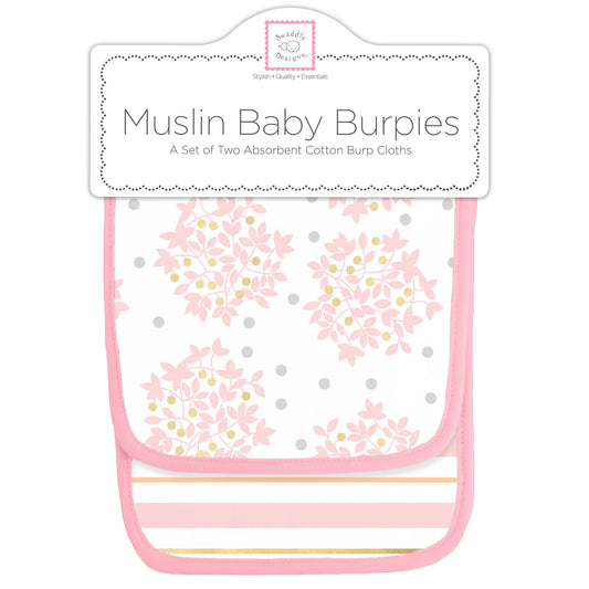 MUSLIN BABY BURPIES - FLORAL