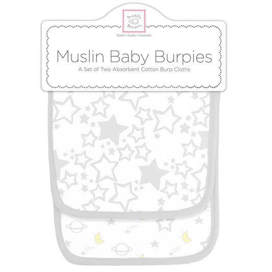 MUSLIN BABY BURPIES - STERLING