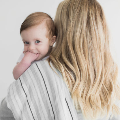 SILVER STRIPES MUSLIN SWADDLE