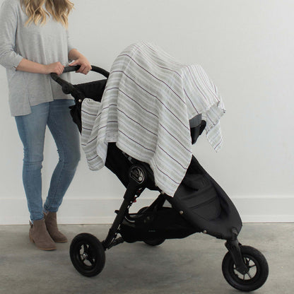 SILVER STRIPES MUSLIN SWADDLE