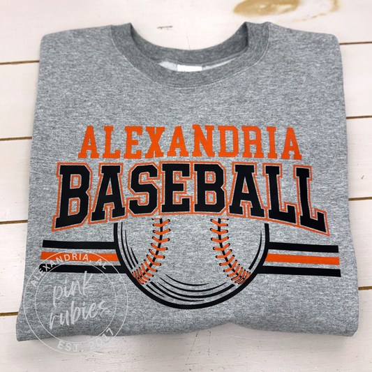 GRAY ALEXANDRIA BASEBALL half baseball