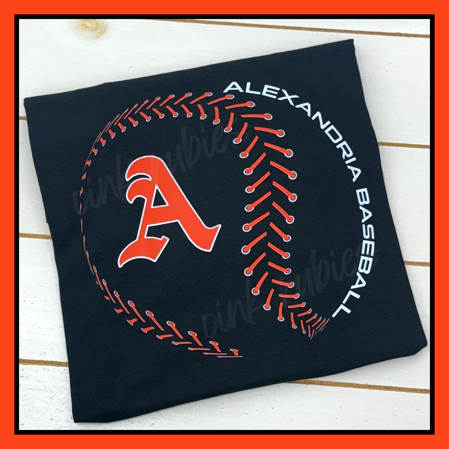 PRESALE - BLACK ALEXANDRIA BASEBALL OUTLINE WITH A