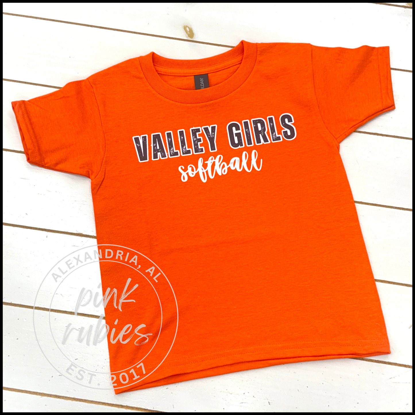ORANGE VALLEY GIRLS DISTRESSED TEE