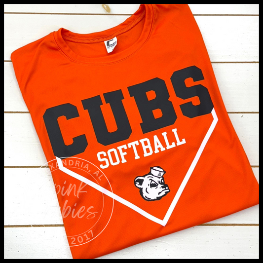ORANGE CUBS SOFTBALL PLATE