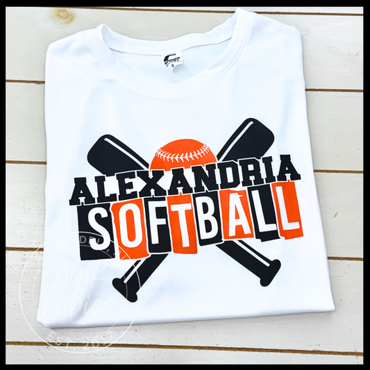 WHITE ALEXANDRIA SOFTBALL DISTRESSED BATS