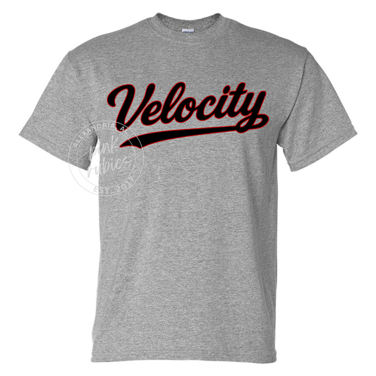 GRAY VELOCITY BASEBALL - SCRIPT LOGO