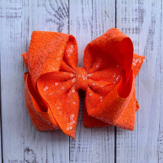 6.5" DOUBLE LAYER BOW- ORANGE