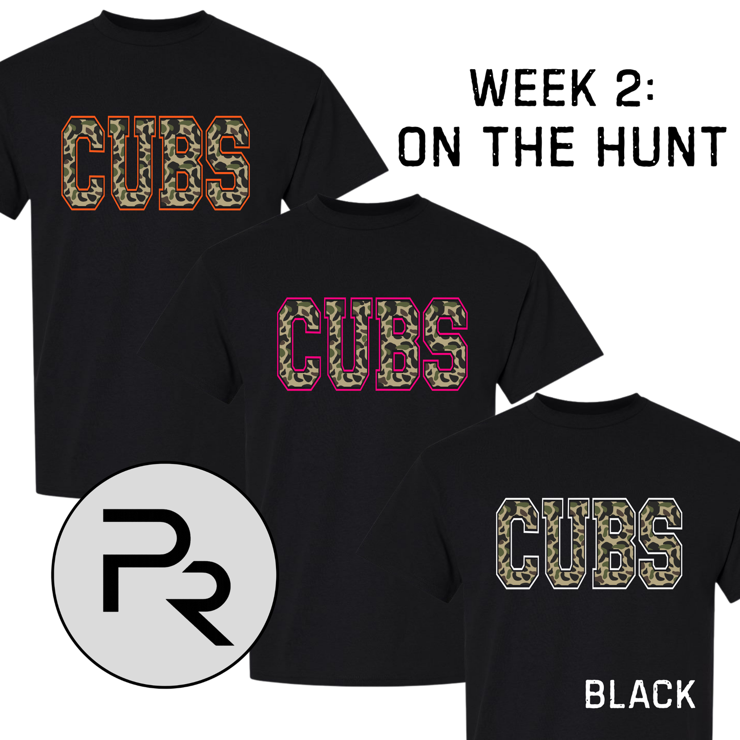 AHS - Camo - BLACK TEE