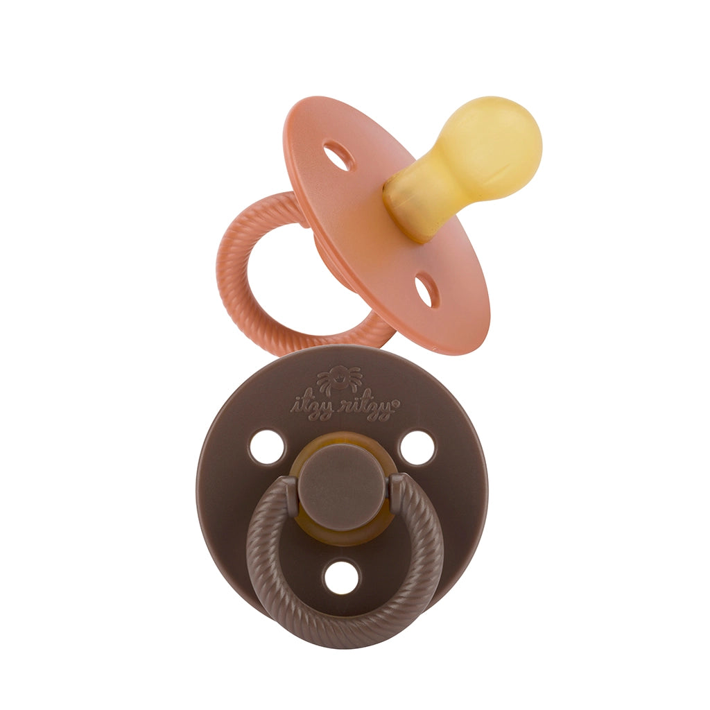 Itzy Soother™ Natural Rubber Pacifier Set- CHOC/CARAMEL