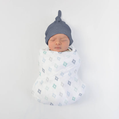 Newborn Hat, Heathered Denim