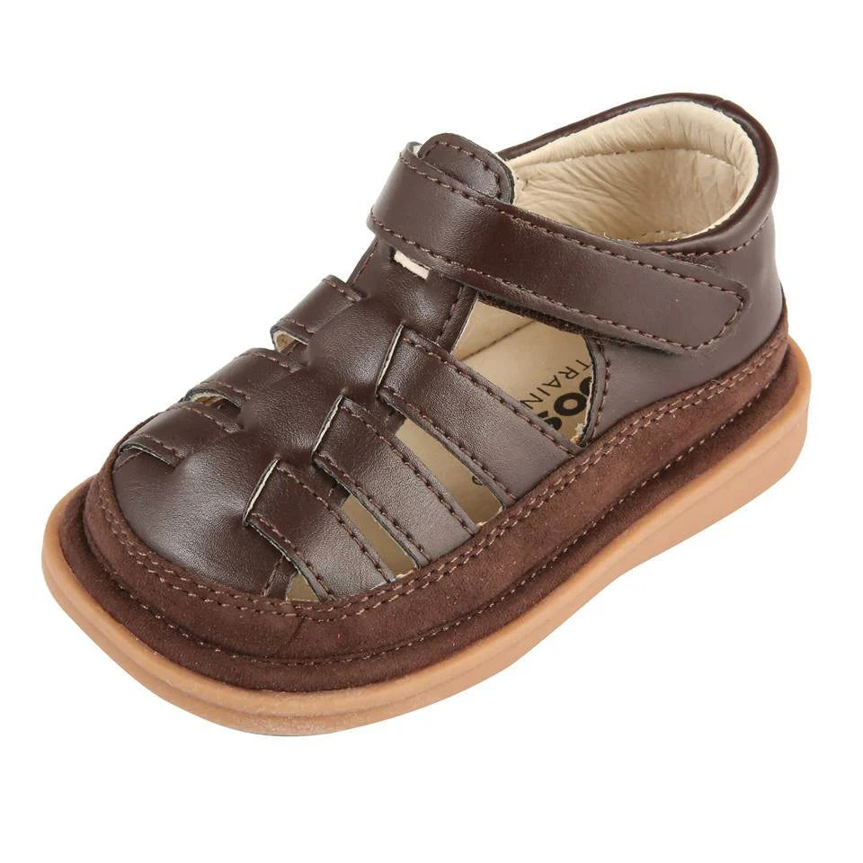 Fisher Sandal | Toddler Squeaky Shoe | Chocolate Brown