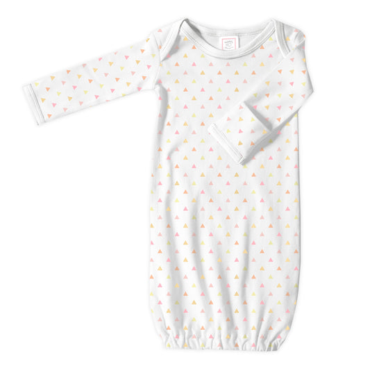 Pajama Gown, Pink Tiny Triangles