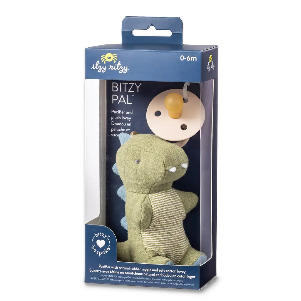 Bitzy Pal DINO Natural Rubber Pacifier & Stuffed Animal
