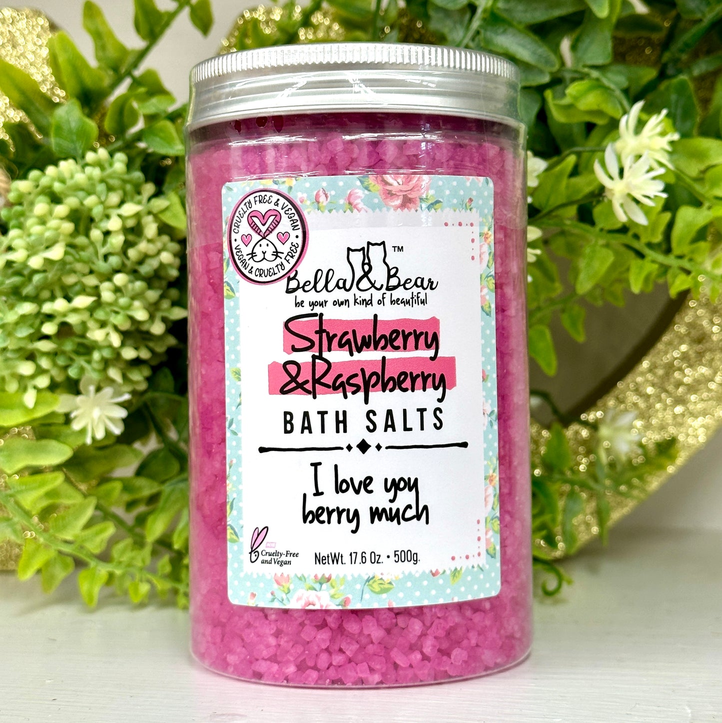 STRAWBERRY & RASPBERRY BATH SALT 17.6oz