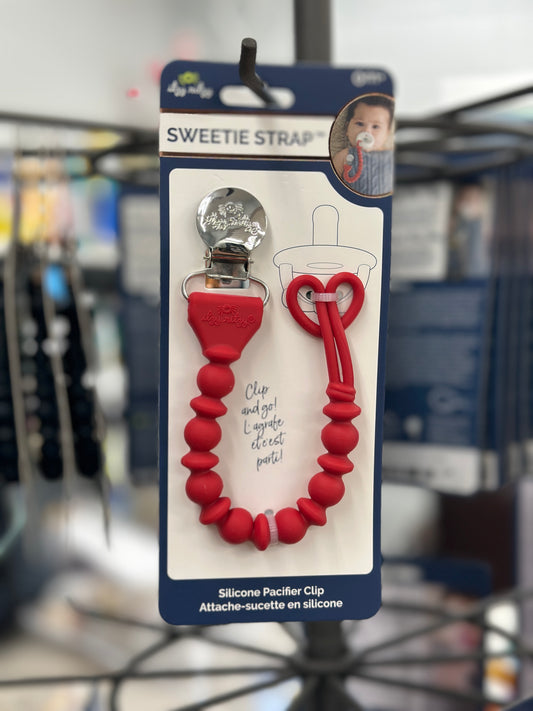 Sweetie Strap™ BERRY BEADED Silicone Pacifier Clip