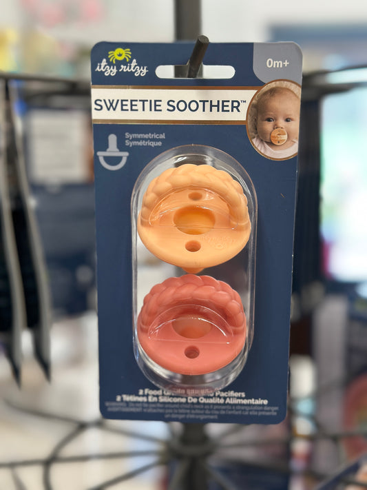 Sweetie Soother™ Pacifier Set- APRICOT/TERRACOTTA BRAIDS