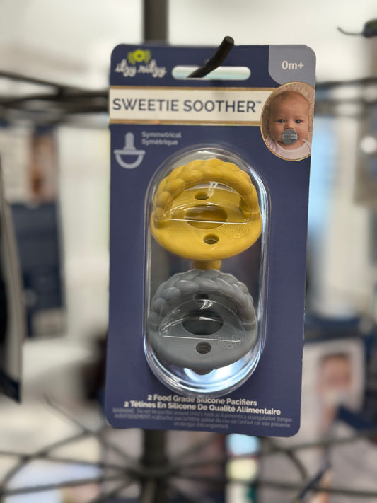 Sweetie Soother™ Pacifier Sets- MUSTARD/GRAY BRAIDS