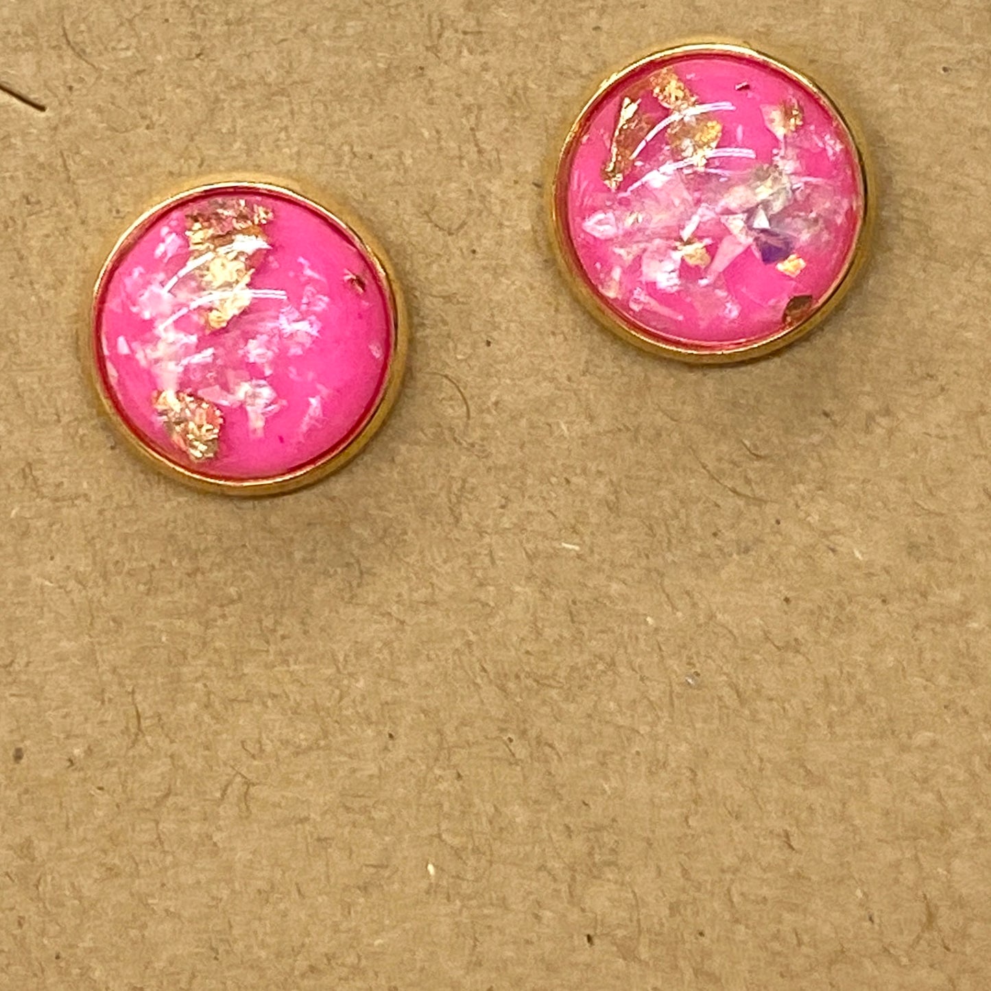 PINK & GOLD BUBBLE STUDS