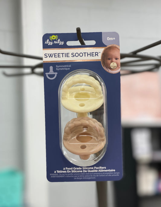 Sweetie Soother™ Pacifier Set- TOAST/BUTTERCREAM BRAIDS