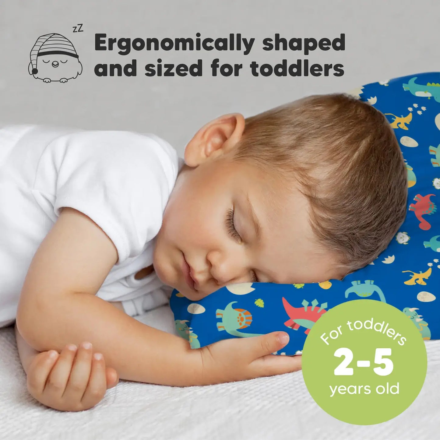 FINAL SALE: KeaBabies Toddler Pillow With Pillowcase (DinoWorld)