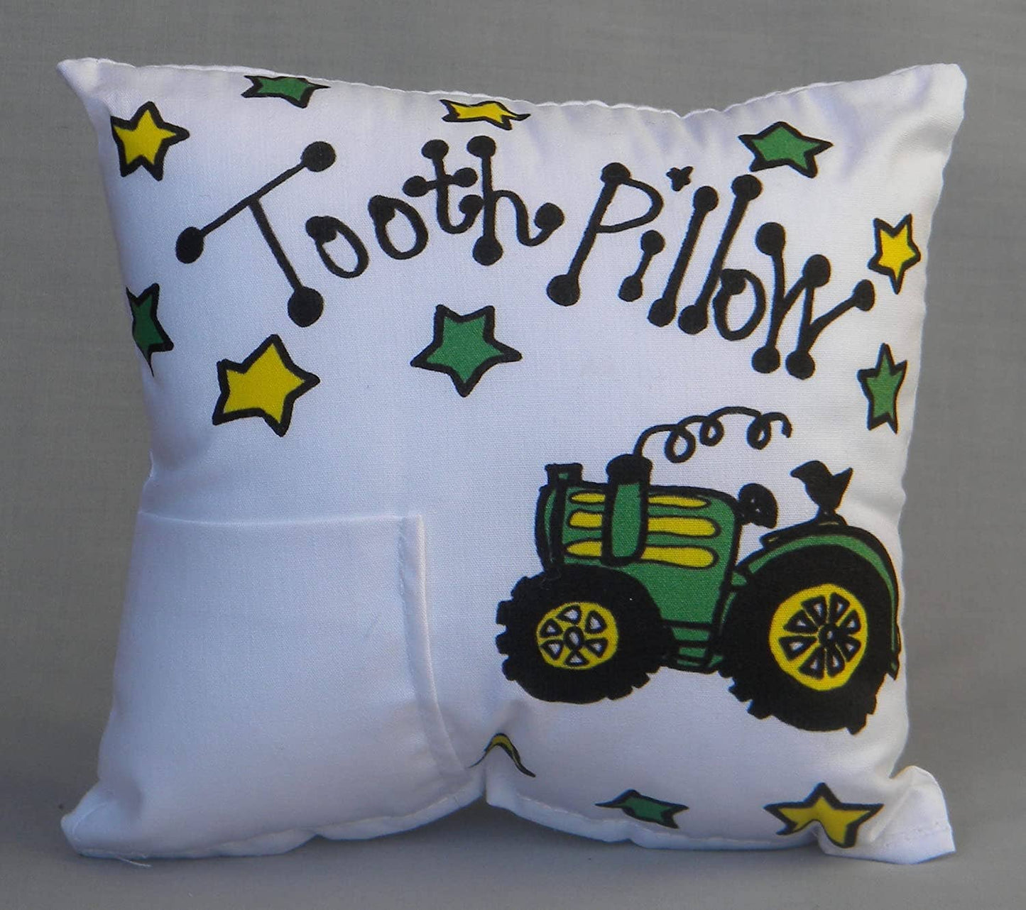 Green Tractor Tooth Fairy Pillow