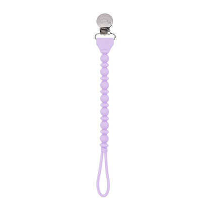 Sweetie Strap™ PURPLE BEADED Silicone Pacifier Clip